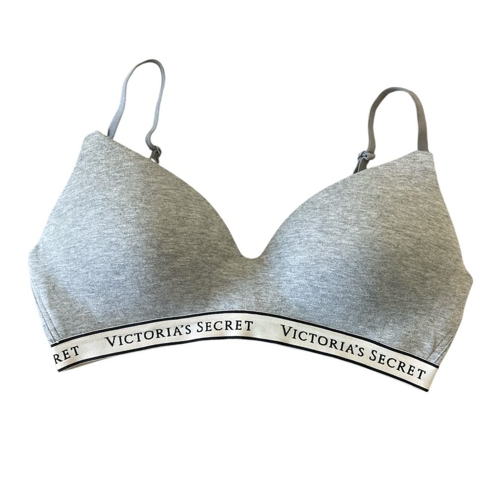 Victoria's Secret 32D Gray Wireless Bralette with Adjustable Straps